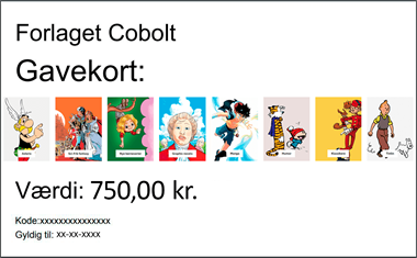 Gavekort på 750 kroner til Forlaget Cobolt