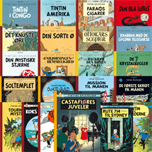 Tintin farvealbum i retroudgave komplet pakke